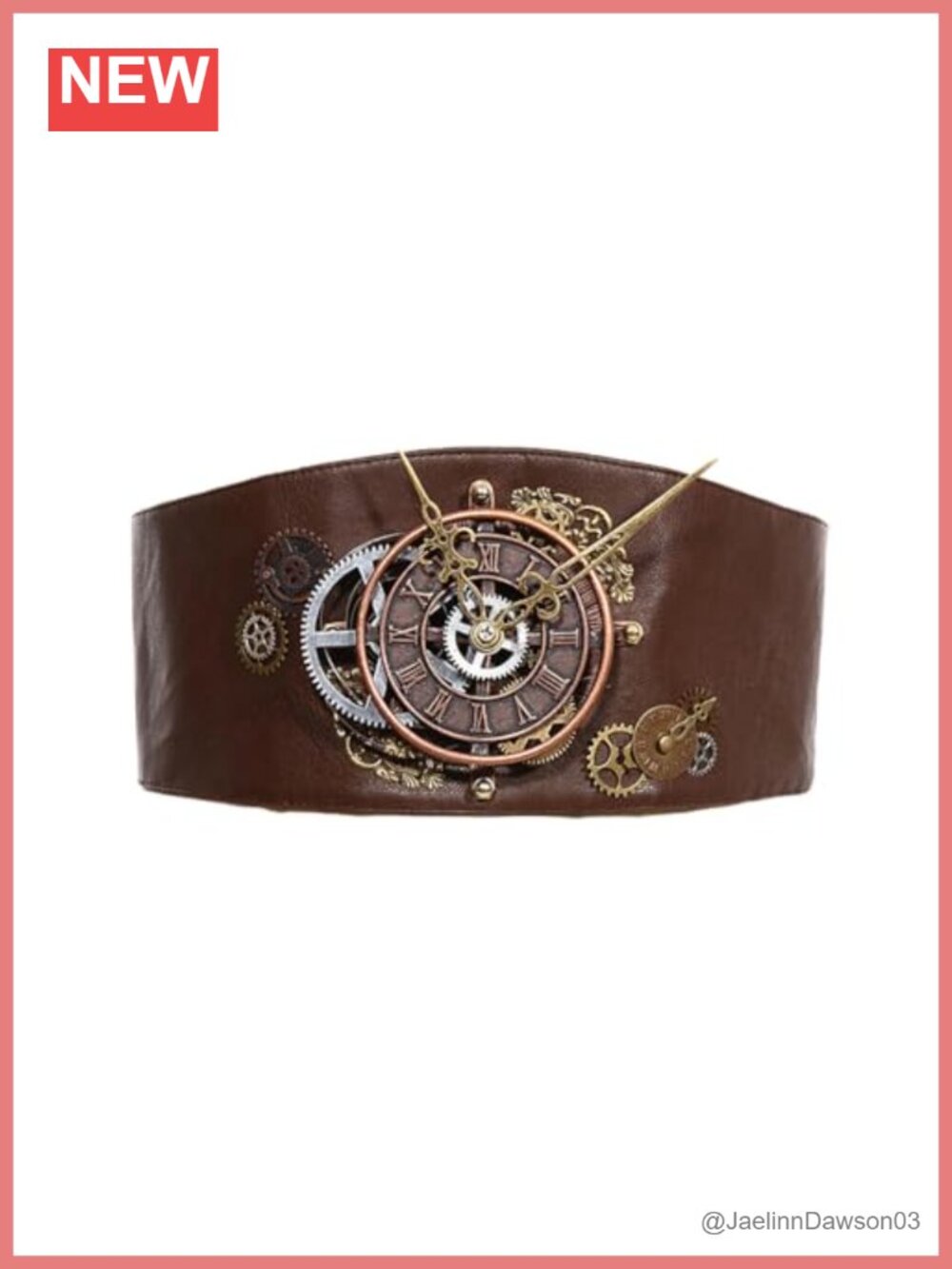 Steampunk Decorative Clock Wide Corset Waist Belt Gothic Costume Accessory